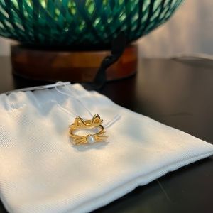 Kate Spade Gold Out West Cat In with Pearlescent Nose Ring